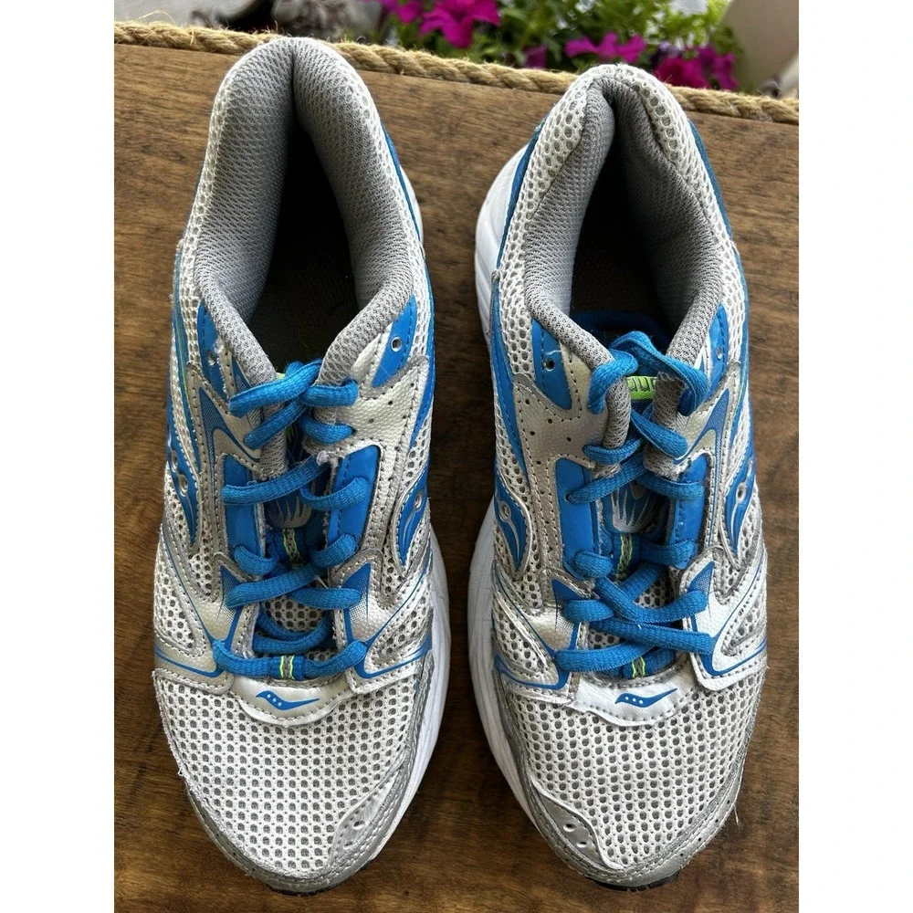 Saucony Grid Cohesion Womens 8 Running Shoes Silver Blue Athletic Sneakers